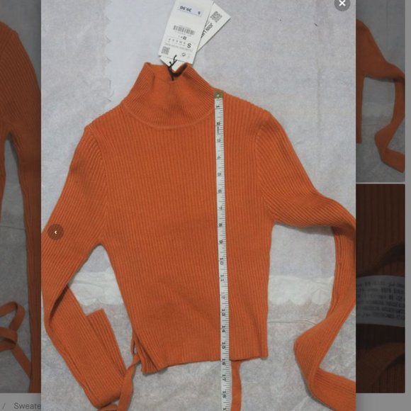 NWT Zara Lace-up Open Back Knit Top. - Picture 7 of 10